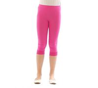 Mädchen Kinder Leggings Leggins Hose Capri 3/4 kurz mit Spitze Baumwolle Rosa 122