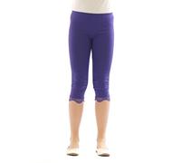 Mädchen Kinder Leggings Leggins Hose Capri 3/4 kurz mit Spitze Baumwolle Violett 128