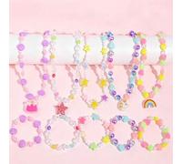 Mädchen Kinder Schmuckset Halskette + Armband Einhorn Regenbogen Stern Krone Anhänger Kleinkind Prinzessin Verkleidungsgeschenk