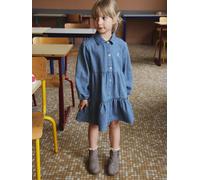 Mädchen Kleid aus Light-Denim blau Gr. 122 von Vertbaudet