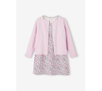 Vertbaudet Mädchen-Set: Kleid + Cardigan G3 graublau