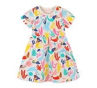 Mädchen Kleid Sommer Kleid T-Shirt Kleid Baumwollkleid Cartoon Druck Blumenmuster Prinzessin Kleid Rundhals Pullover Kurzarm Kinder Kleider Freizeit Mädchen Kleid Meerjungfrau 120