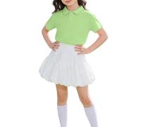 Mädchen Kleidung Set Kurzarm Polo Tshirt und Rüschenrock Socken 3-Teiliges Set Sommer Casual Sport Hemd Outfit Kinder Elegant Bekleidungssets Lässig Jogginganzug Teenager (Green, 7-8 Years)
