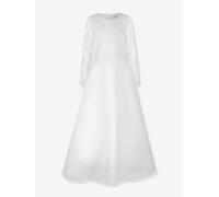Mädchen Kommunionkleid mit Ärmeln aus Spitze Happy Girls weiß Gr. 146/152