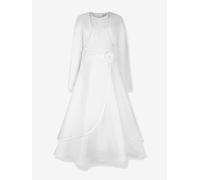 Mädchen Kommunionkleid mit Blume an der Taille & Bolero Happy Girls weiß Gr. 158