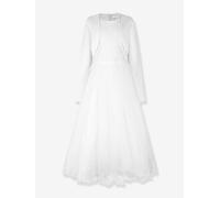 Mädchen Kommunionkleid mit Blumenstickerei & Bolero Happy Girls weiß Gr. 146/152