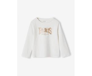 Mädchen Langarmshirt BASIC mit Recycling-Baumwolle wollweiß Gr. 110 von Vertbaudet