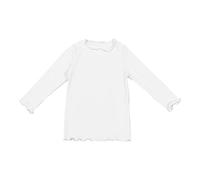 Mädchen Langarmshirt Rollkragen einfarbig Thermoshirt Kinder Baumwolle Süße Oberteile Kuschel Shirt Langarm Basic Longsleeve Top Unterwäsche Pullover Tops (White, 4-5 Years)