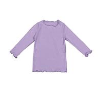 Mädchen Langarmshirt Rollkragen einfarbig Thermoshirt Kinder Baumwolle Süße Oberteile Kuschel Shirt Langarm Basic Longsleeve Top Unterwäsche Pullover Tops (Purple, 3-4 Years)