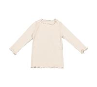 Mädchen Langarmshirt Rollkragen einfarbig Thermoshirt Kinder Baumwolle Süße Oberteile Kuschel Shirt Langarm Basic Longsleeve Top Unterwäsche Pullover Tops (Beige, 3-4 Years)