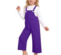Mädchen Latzhose Einfarbig Ärmellose Jumpsuits Locker Lässige Strampler Kinder Weit Bein Lange Hosen Freizeit Baggy Overall Outdoor Arbeitshose Loungehose Latzhosen mit Tasche