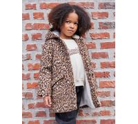 Mädchen Leoparden-Mantel mit Kapuze aus Wollmix braun Gr. 98/104 von vertbaudet