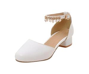 Mädchen Mary Jane Kleid Schuhe Pumps Low Heels Blume Party High School Prom Sandalen Grills Kleid Schuhe Kinderschuhe Prinzessin Schuhe Kleinkind Schuhe Tanzschuhe Weicher Lauflernschuhe Babyschuhe