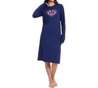 Mädchen Nachthemd aus europäische Produktion - weicher Single-Jersey aus 100% Baumwolle - mit Motiv I Love Horses in der Farbe dunkelblau - Grösse 116