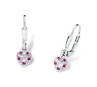 Lillifee Mädchen Ohrhänger 9082650 Herz Silber 925 Zirkonia pink
