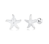 Mädchen Ohrringe 925 Sterling Silber Post Hypoallergene Schraubverschluss mit Sicherheit ohrstecker versch Ohrringe für Kinder Mädchen Damen Schmuck (Seestern)