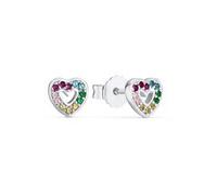 Prinzessin Lillifee Ohrstecker 925 Sterling Silber Mädchen Kinder Ohrschmuck, mit Zirkonia synth., 0,6 cm, Silber, Herz, Kommt in Schmuck Geschenk Box, 2031166
