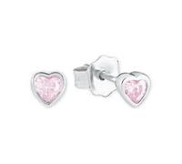Mädchen Ohrstecker Rosa Herzen aus Sterlingsilber