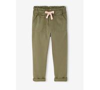 Mädchen Paperbag-Hose, Bundweite verstellbar khaki Gr. 98/104 von vertbaudet