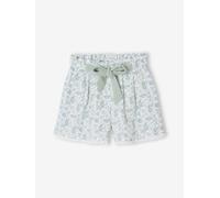 Mädchen Paperbag-Shorts aus Baumwoll-Musselin helles blau Gr. 116 von vertbaudet