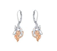 Mädchen Pferde Ohrringe Hängend 925 Sterling Silber Tier Ohrhänger Pferd Creolen Leverback Ohrringe Pferde Schmuck für Damen Mädchen Kinder