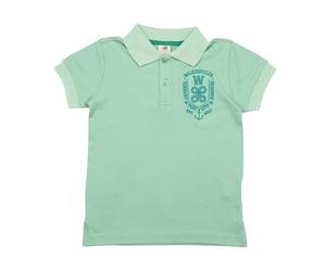 Mädchen Poloshirt GOTS zertifiziert, Bio-Baumwolle, hellgrün, „Meadow“, Kurzarm, weich - Walkiddy Blau 98