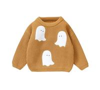 Mädchen Pullover 140, Kleinkind Infant Kinder Baby Mädchen Jungen Niedlich Langarm Halloween Cartoon Gestrickte Pullover Pullover Tops Outfits (Yellow 18-24 Months)