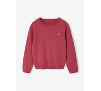 Mädchen Pullover BASIC, personalisierbar himbeer Gr. 158 von Vertbaudet