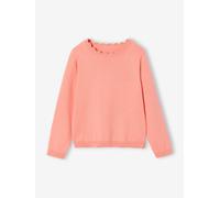Mädchen Pullover BASIC, personalisierbar mandarine Gr. 158 von vertbaudet