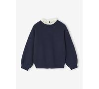 Mädchen Pullover mit Volantkragen Geschwister-Capsule blau Gr. 140 von vertbaudet