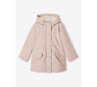 Mädchen Regenjacke mit Kapuze & Teddyfleece-Futter rosa Gr. 122 von vertbaudet