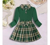 Mädchen Rippstrick Cardigan & Plissee Karorock 2 Stücke Set, Frühling/Herbst