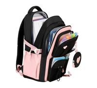 Mädchen-Rucksack für Grund- und Mittelschüler, großes Fassungsvermögen, Polyester-Schultasche, 30 x 18 x 45 cm, leicht, 750 g, ergonomischer Reiserucksack mit mehreren Taschen für Teenager-Mädchen