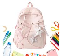 Mädchen-Rucksack, verstellbarer Schultergurt mit Sternanhänger | Mädchen-Schulrucksack, niedliche Tasche für Teenager, Frauen, Büro, Klassenzimmer, Uni, Fitnessstudio, Reisen, Outdoor