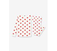 Mädchen Schlafanzug aus Bio-Baumwolle PETIT BATEAU, Herzen weiß herzen Gr. 98/104