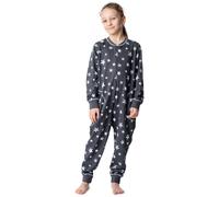 Mädchen Schlafanzug Jumpsuit MS10-186 PP2 Grau Blaue Sterne 110-116 110-116 Grau Blaue Sterne