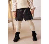 Mädchen Shorts aus Leder-Imitat mit Dehnbund schwarz Gr. 98/104 von vertbaudet