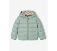 Mädchen Steppjacke mit Kapuze, Recycling-Polyester, Übergangsjacke graugrün Gr. 92/98 von Vertbaudet