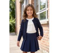 Mädchen Strickjacke mit Glitzerherz BASIC blau Gr. 92/98 von Vertbaudet
