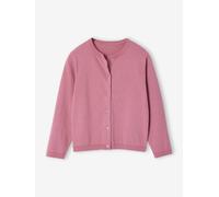 Mädchen Strickjacke mit Glitzerherz BASIC rosenholz Gr. 92/98 von vertbaudet
