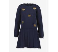 Mädchen Strickkleid mit Paillettenherzen BLUE SEVEN nachtblau Gr. 98