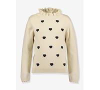 Mädchen Strickpullover mit Jacquard-Herzen BLUE SEVEN beige Gr. 98