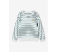 Vertbaudet Mädchen Strickpullover mit Streifen graublau 146/152