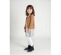 Mädchen Sweatjacke & Blumenkleid, personalisierbar karamell/wollweiß leo Gr. 140 von Vertbaudet