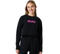 Mädchen Sweatshirt Björn Borg Oversized Cropped - black beauty - Schwarz (164 cm)