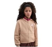 Mädchen Sweatshirt Nike Kids Club Fleece Full-Zip - hemp/white - Braun (S)