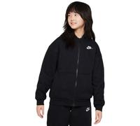 Mädchen Sweatshirt Nike Sportswear Club Fleece Oversized Full Zip - black/white - Schwarz (M)