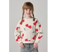 Mädchen Sweatshirt weiß kirschen Gr. 146/152 von vertbaudet