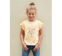 Mädchen T-Shirt mit Volantärmeln hellgelb Gr. 146/152 von Vertbaudet