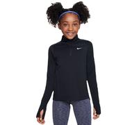 Mädchen T-Shirt Nike Kids Dri-Fit Long Sleeve 1/2 Zip Top - black/white - Schwarz (S)